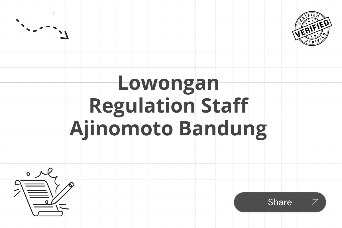 Lowongan Regulation Staff Ajinomoto Bandung