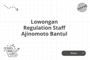 Lowongan Regulation Staff Ajinomoto Bantul