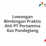 Lowongan Bimbingan Praktis Ahli PT Pertamina Gas Pandeglang
