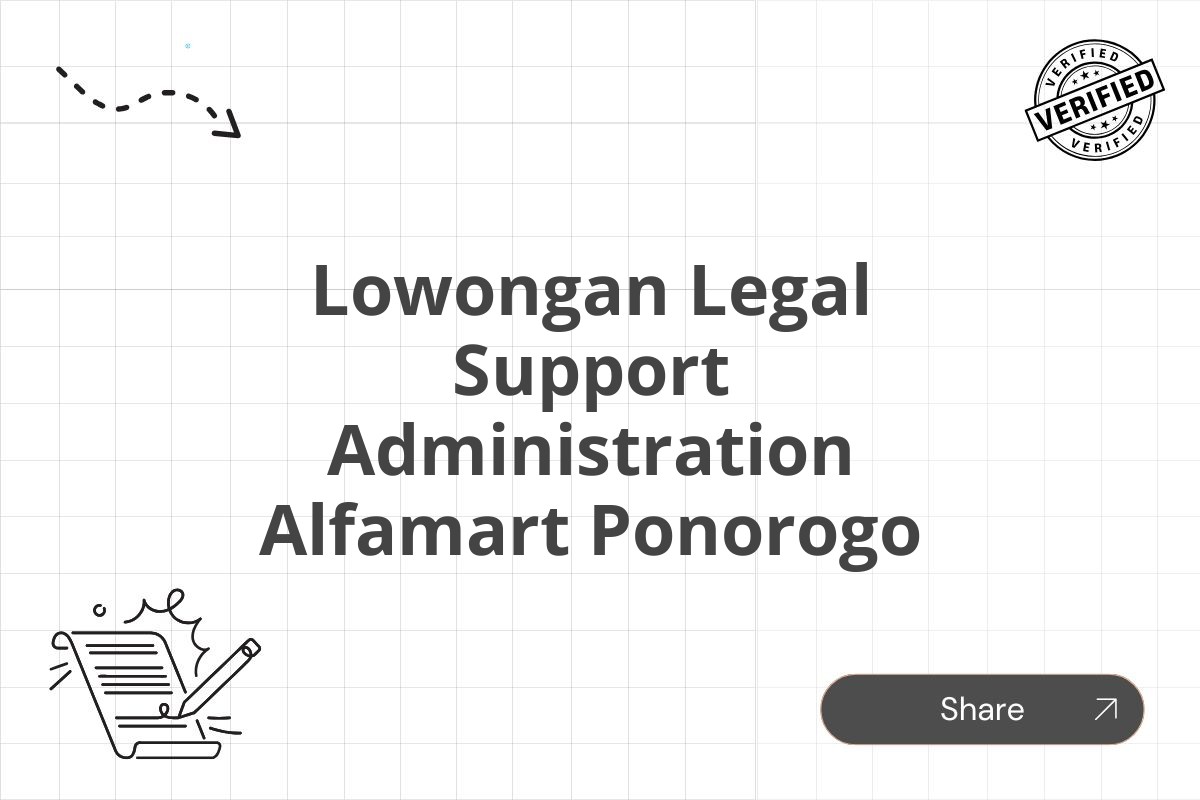 Lowongan Legal Support Administration Alfamart Ponorogo