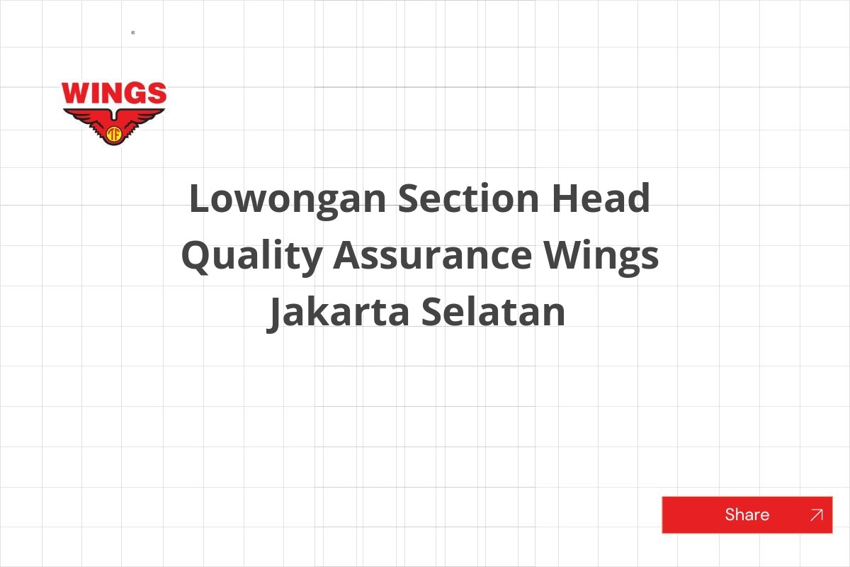 Lowongan Section Head Quality Assurance Wings Jakarta Selatan