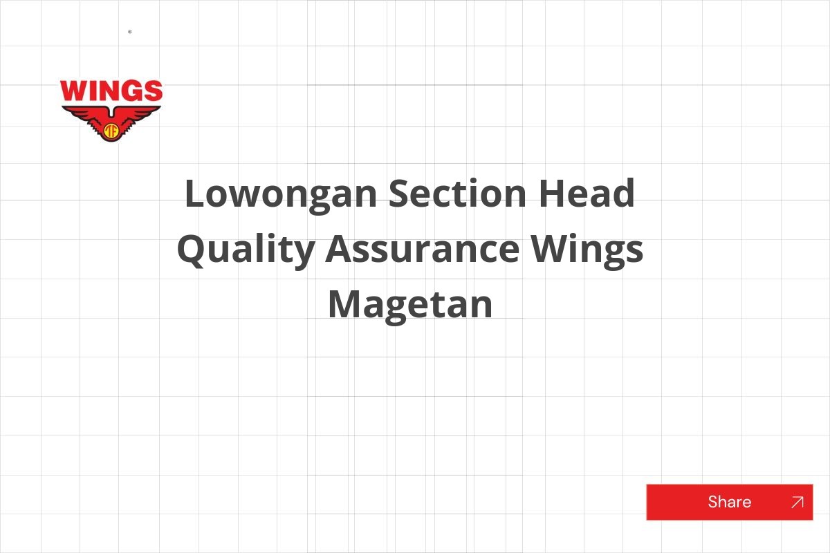 Lowongan Section Head Quality Assurance Wings Magetan