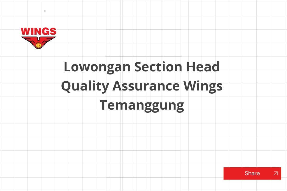 Lowongan Section Head Quality Assurance Wings Temanggung